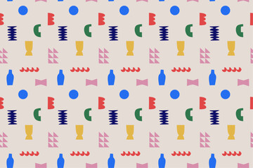 Seamless pattern with geometric shapes. Vector illustration. Colorful background.