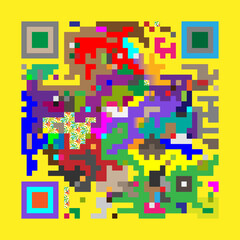 Multicolor vector background, banner. Fantasy on the theme of QR code.	
