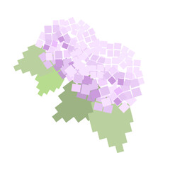 ドット絵風の紫陽花　ピンク