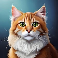 cat on a blue background