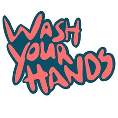 wash your hands - lettering clipart