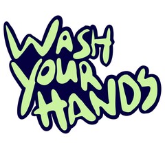 wash your hands - lettering clipart