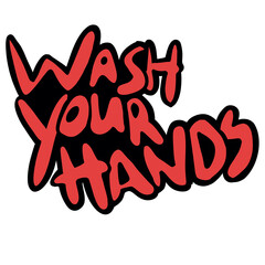 wash your hands - lettering clipart