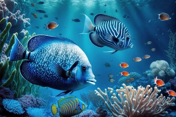 Underwater wild world. Tropical fishes