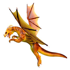 Fototapeta premium 3D Rendering Fairy Tale Dragon on White