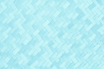 Old blue pastel bamboo weave texture background, pattern of woven rattan mat in vintage style.