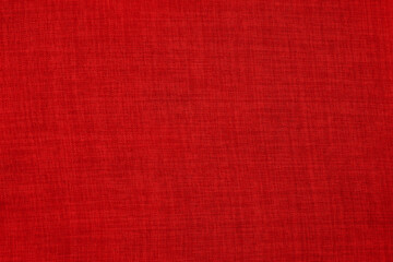 Dark red linen fabric cloth texture for background, natural textile pattern.