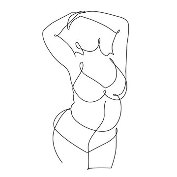 recommend clip art: Trendy Line Art Drawing of Curvy Woman Body. Minimalistic Black Lines Drawing. Female Figure Continuous One Line Abstract Drawing. Modern Scandinavian Design. Naked Body Art. Vector Illustration. 