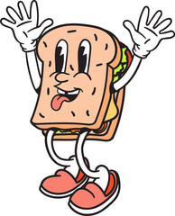 Hand drawn vector illustration of Food Retro Cartoon Art Style | Logo, Icon, Visual Identity, Asset