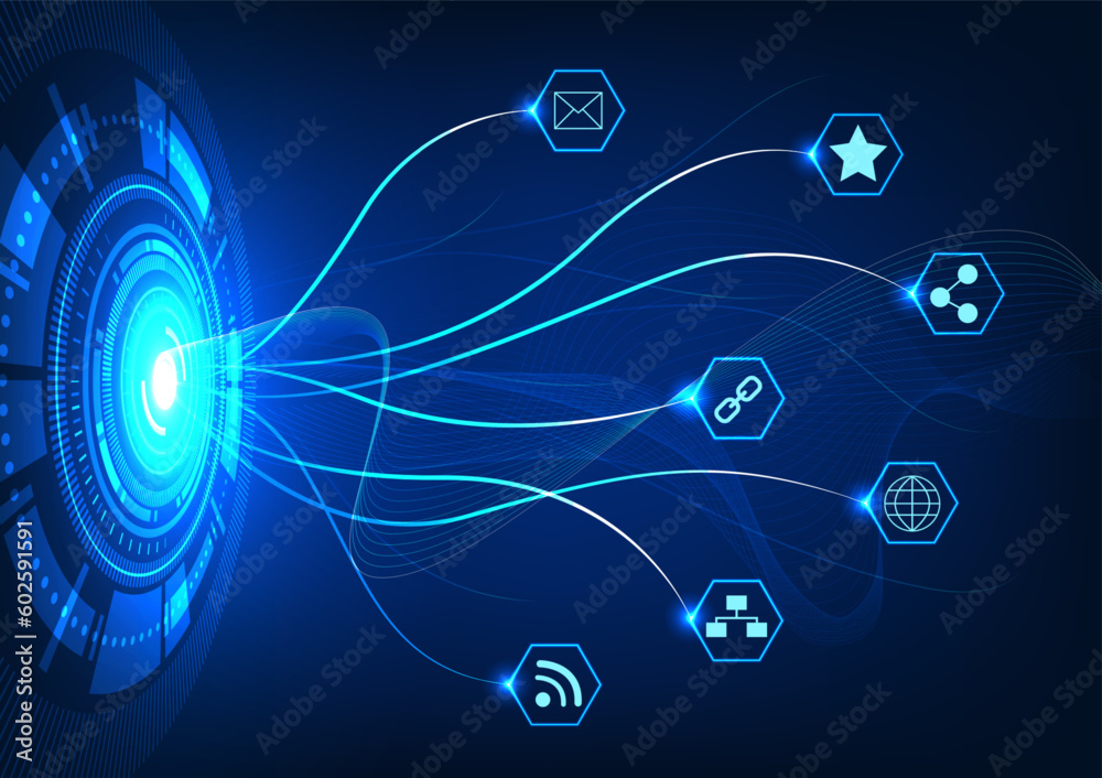 Poster background technology connection sends data in the internet network into the smart technology that s