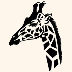 Giraffe vector for logo or icon,clip art, drawing Elegant minimalist style,abstract style Illustration