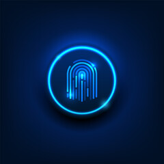 Fingerprint scanner button technology background used in identity verification to access important information It is a technology for protecting personal information. Modern engineering technology.