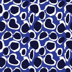 Blue Abstract Brush Strokes Seamless Pattern Design