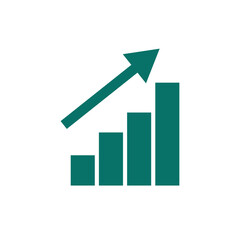 Growth icon vector logo design template flat illustration