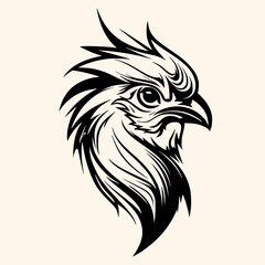 Rooster vector for logo or icon,clip art, drawing Elegant minimalist style,abstract style Illustration	