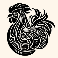 Fototapeta premium Rooster vector for logo or icon,clip art, drawing Elegant minimalist style,abstract style Illustration 