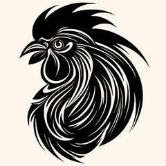 Rooster vector for logo or icon,clip art, drawing Elegant minimalist style,abstract style Illustration	