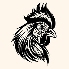 Rooster vector for logo or icon,clip art, drawing Elegant minimalist style,abstract style Illustration	