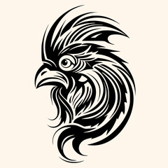 Rooster vector for logo or icon,clip art, drawing Elegant minimalist style,abstract style Illustration	