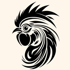 Rooster vector for logo or icon,clip art, drawing Elegant minimalist style,abstract style Illustration	
