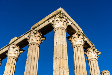 Fototapeta premium Roman Temple of Diana in Evora. Alentejo, Portugal. Corinthian-style capitals