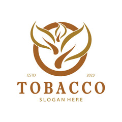 tobacco leaf logo,tobacco field and tobacco cigarette logo template design vector