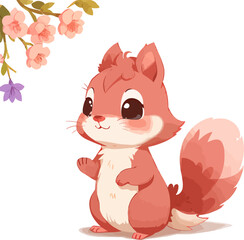 Cute squirrel vector illustration isolated white background cartoon for children