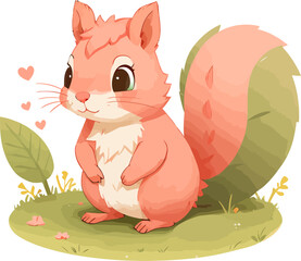 Cute squirrel vector illustration isolated white background cartoon for children