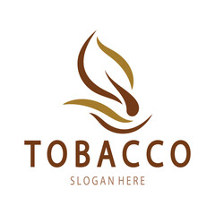 Obraz premium tobacco leaf logo,tobacco field and tobacco cigarette logo template design vector