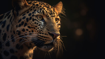 A leopard in the wild is looking at the camera - obrazy, fototapety, plakaty