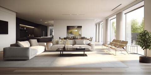 Chic Modern Living Room Interior AI Generated