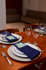 table set for a dinner