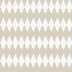 Neutral Colour Argyle Fair Isle Seamless Pattern Design