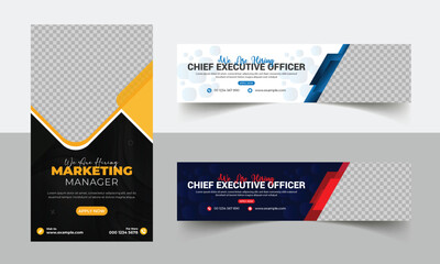 Marketing manager and CEO hiring social media web banner design, We are hiring social media linkedin cover template design