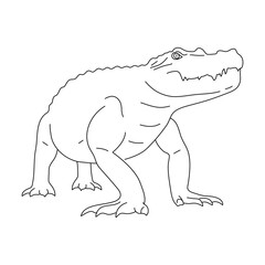 Sketch of Crocodile drawn by hand. Vector hand drawn illustration.