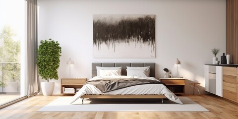 Cozy Modern Bedroom Interior Design AI Generated