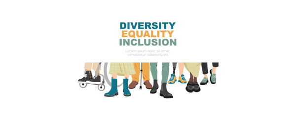 Diversity, Equality, Inclusion banner. Modern design.