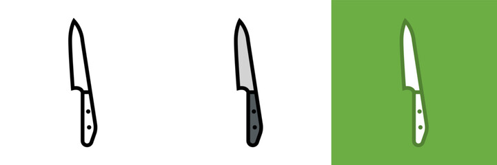 Knife Icon, The Knife icon represents an essential cutting tool used for various culinary and non-culinary applications, such as chopping, slicing, dicing, mincing, carving, peeling, and opening.