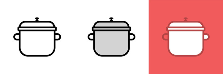 Pot Icon, The Pot icon represents a versatile cooking vessel used for various culinary applications, such as boiling, simmering, stewing, braising, frying, and sautéing.