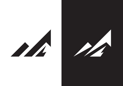 abstract mountain logo design modern simple symbol icon vector