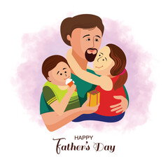 Happy Father's day for children boy and girl card background