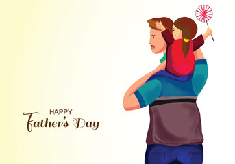 Fototapeta premium Happy father's day with a son celebration card background
