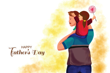 Happy father's day with a son celebration card background