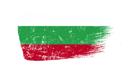 Bulgaria Flag Designed in Brush Strokes and Grunge Texture