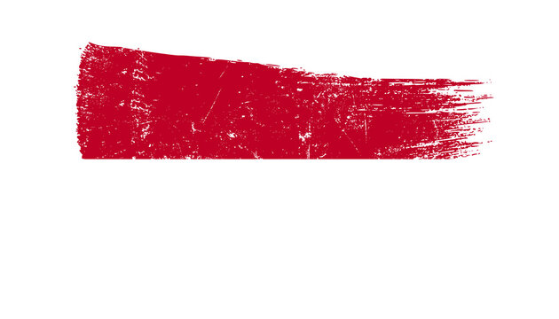 Monaco Flag Designed in Brush Strokes and Grunge Texture