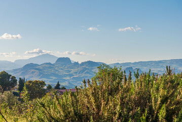 Beautiful View from Montedoro, Caltanissetta, Sicily, Italy, Europe