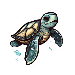 Obraz premium turtle character sticker