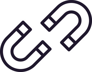 Single line icon of magnet on isolated white background. High quality editable stroke for mobile apps, web design, websites, online shops etc.