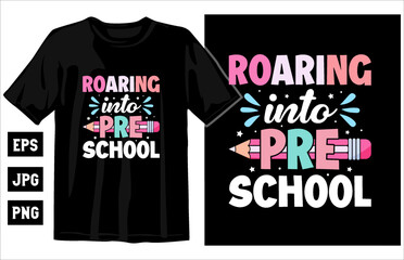 Fototapeta premium Back to school t-shirt vector graphic, Hello Kindergarten T-Shirt
