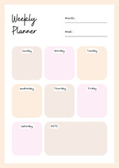 Cute pastel weekly planner 